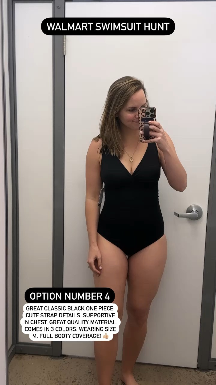 Walmart swimsuit find! 

Classic black one piece with cute shoulder strap details. Very flattering and supportive!! Full booty coverage. 👍🏼 Wearing size medium. 

Resortwear. Vacation outfit. Bathing suits. Walmart fashion vines. Walmart bathing suits. Walmart swimsuits. One piece swimsuit.

#LTKSeasonal #LTKswim #LTKFind