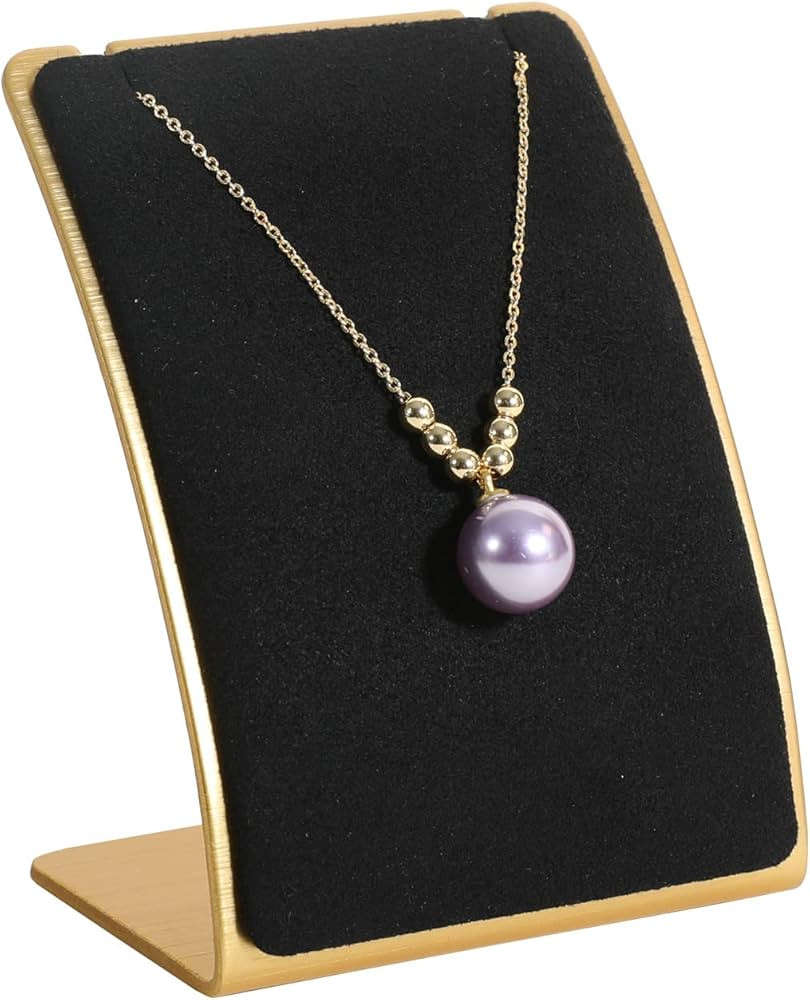 GemeShou Small black necklace holder for girls, Velvet necklace stand display for show, Metal jew... | Amazon (US)