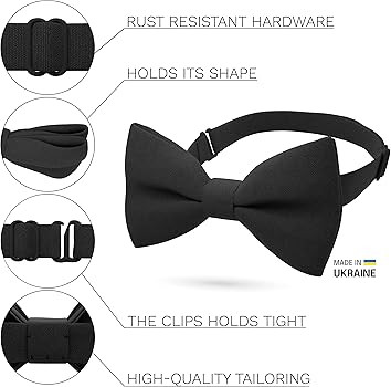 Black Bow Ties for Men Cool Black Bow Tie - Fabric Pretied Unisex Adjustable Big Colorful Fashion... | Amazon (US)