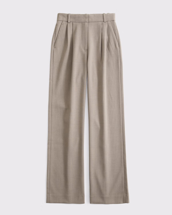 Curve Love A&F Sloane Tailored Wide Leg Pant | Abercrombie & Fitch (UK)