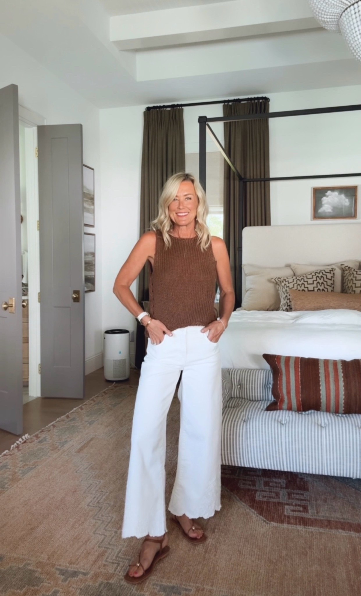 Still loving brown this season and so obsessed with this combo!
Top: xs
Jeans: 25

#LTKootd #LTKSeasonal #LTKOver40