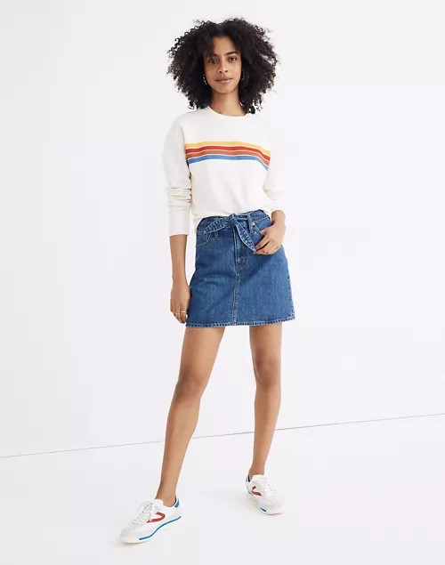 Rigid Denim Straight Mini Skirt in Haydel Wash: Tie-Waist Edition | Madewell