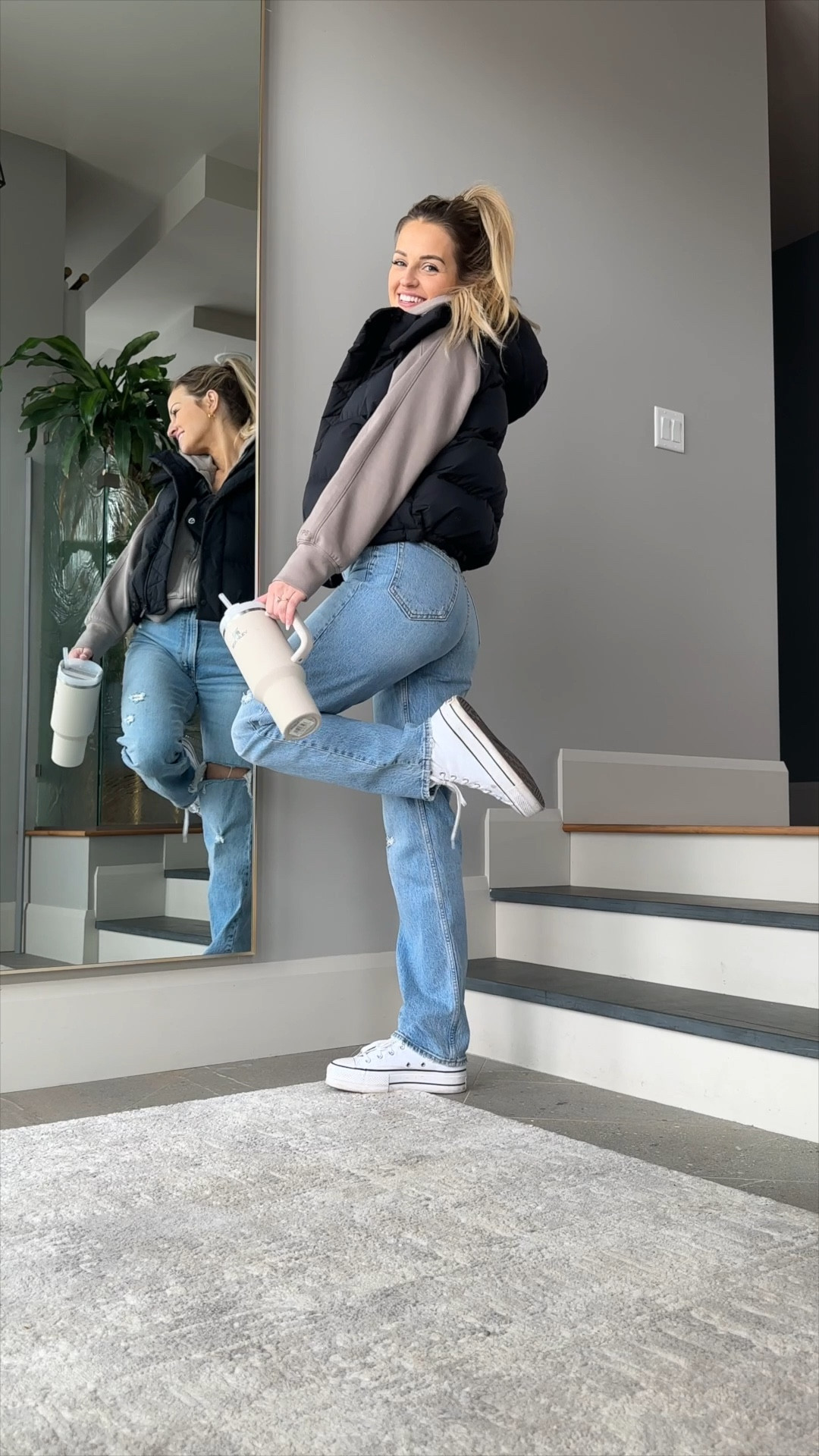 S in tank, 27L in jeans, L in sweater 🫶

#LTKFind #LTKbeauty #LTKfit