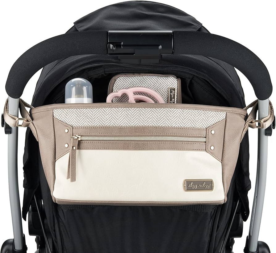 Itzy Ritzy Adjustable Stroller Caddy - Stroller Organizer Featuring Two Built-in Pockets, Front Z... | Amazon (US)