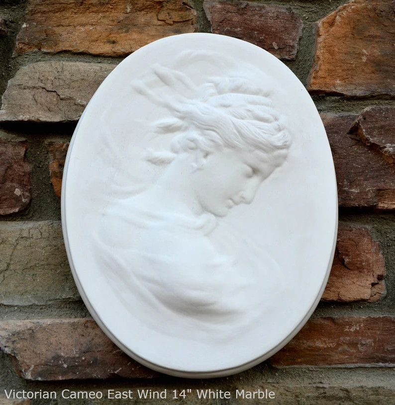 Victorian Cameo Silhouette East Wind Sculpture Wall Plaque Bas Relief 14 Www.neo-mfg.com Right Fa... | Etsy (US)