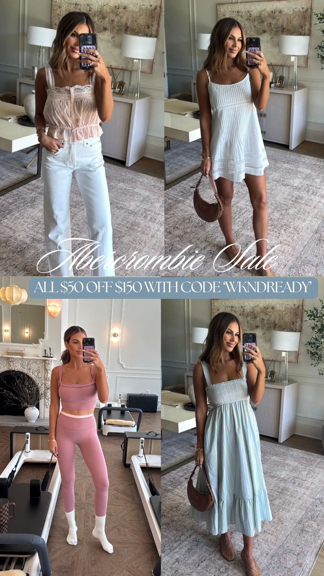 abercrombie sale alert 🚨 all $50 off $150 with code WKNDREADY

I wear a small in tops and dresses and 27 regular in denim! 

 #LTKSaleAlert