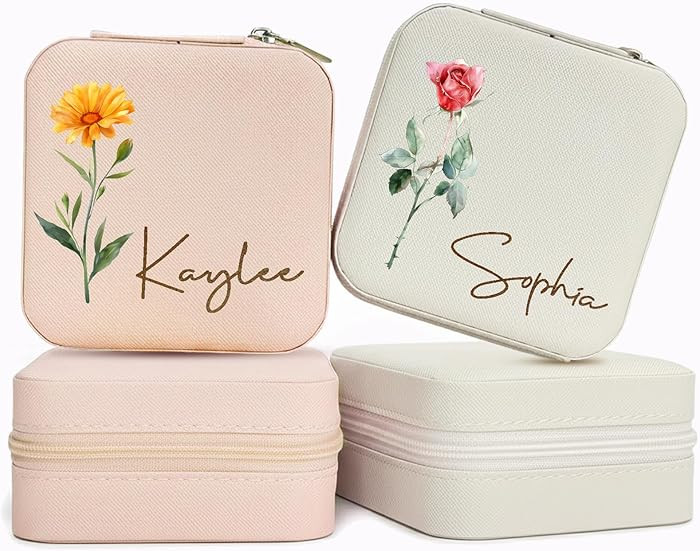 Yofair Ships Next Day, Personalized Jewelry Box Stocking Stuffers for Teen Girls Custom Travel Je... | Amazon (US)