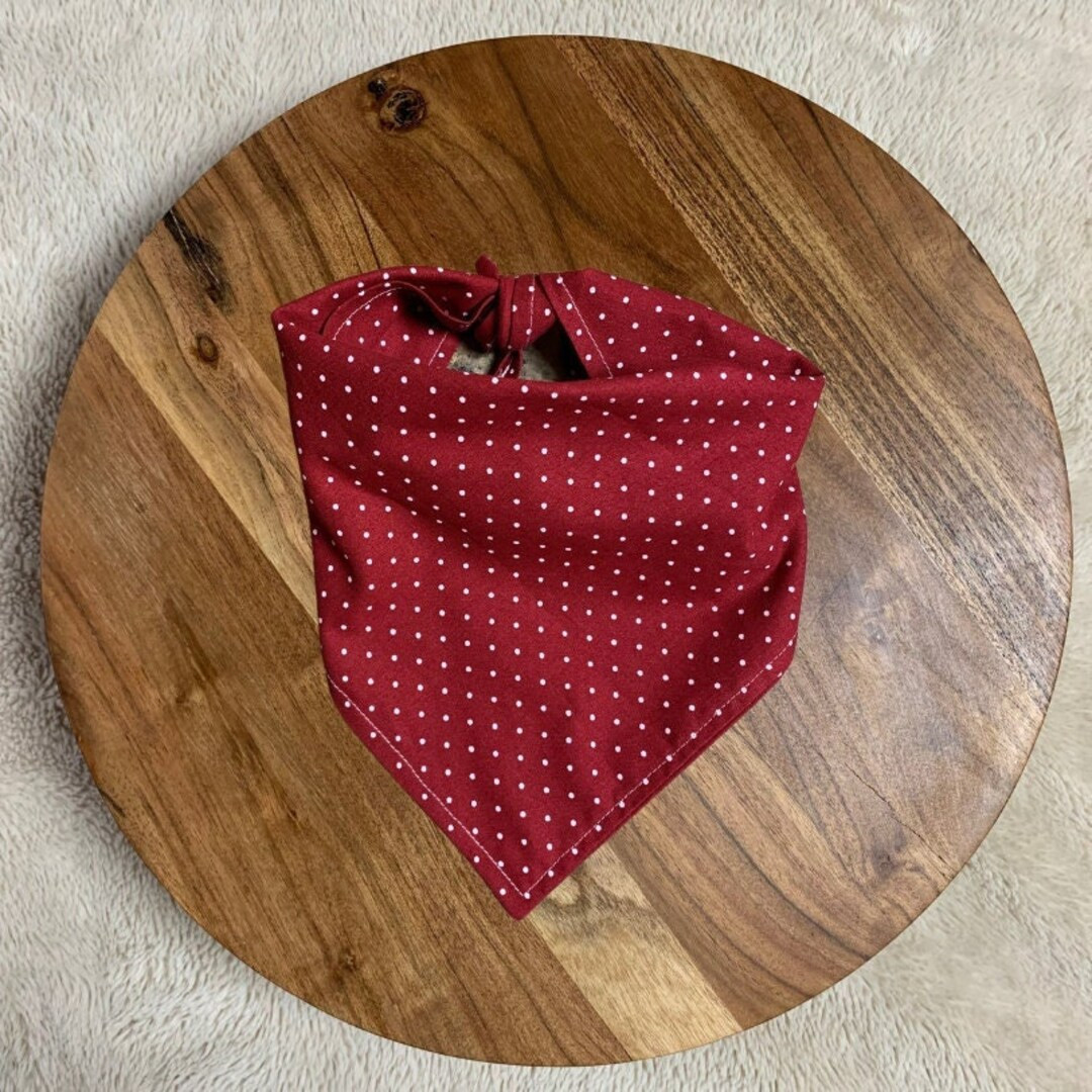 Dog Bandana Maroon White Polka Dot Double Sided Bandana. Traditional Puppy Tie Bandana. Classic D... | Etsy (US)