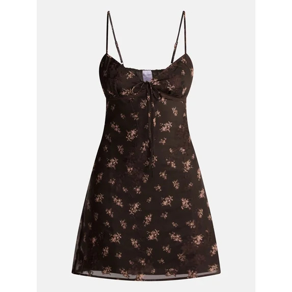 No Boundaries Embroidered Organza Mini Dress, Women’s XXS-XXL | Walmart (US)