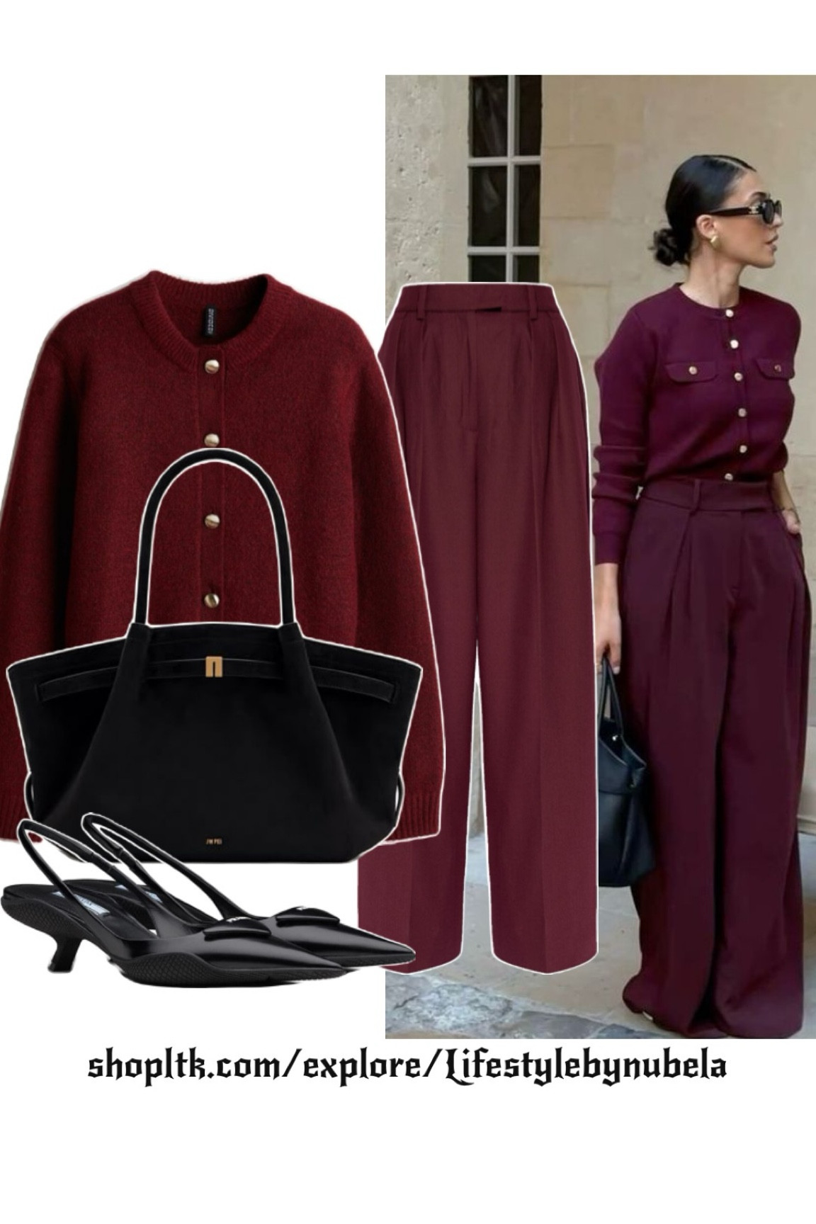 Smart-Casual  Done Right ♥️Pair a classic Burgundy button-down Cardigan with structured wide-leg pants

#LTKFindsUnder100 #LTKStyleTip #LTKSaleAlert