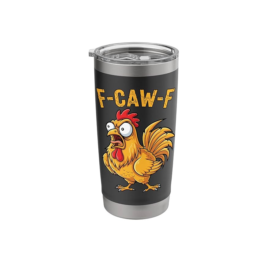 Funny Angry Chicken F-Caw-F Farmyard Humor Stainless Steel Insulated Tumbler | Amazon (US)