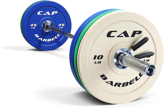 CAP Barbell Olympic Weight Set with 7ft Barbell & Bumper Plates | 160-370 lbs | Multiple Options | Amazon (US)