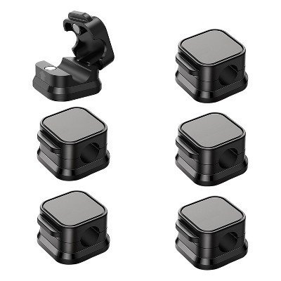 iMountek "6-Pack Magnetic Cable Clips, Adhesive Wire Organizers for Desk, Car, Home, Office, and Wall – Cord Holder for Tidy Spaces" Black | Target