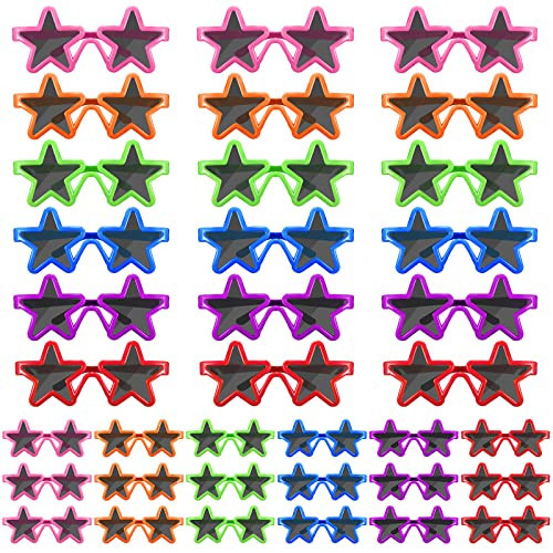 Konohan 36 Pairs Kids Star Sunglasses Bulk for Kids Retro Style Neon Star Sunglasses Kids Sunglasses Party Favor Star Shaped Glasses for Summer Beach Birthday Party Favors Goody Bag Fillers | Amazon (US)