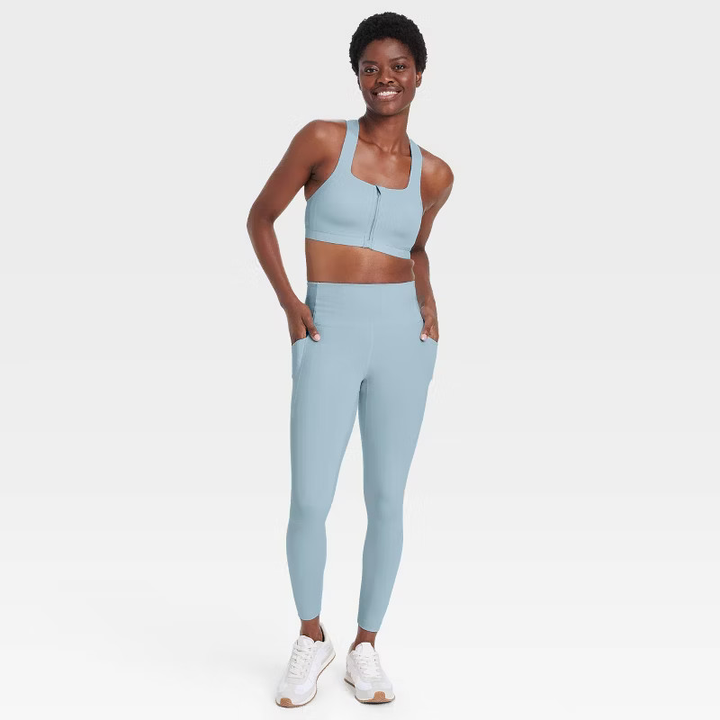 Women's Dynamic Flex High-Rise Pocketed 7/8 Leggings - All In Motion™ Steel Blue XXL | Target
