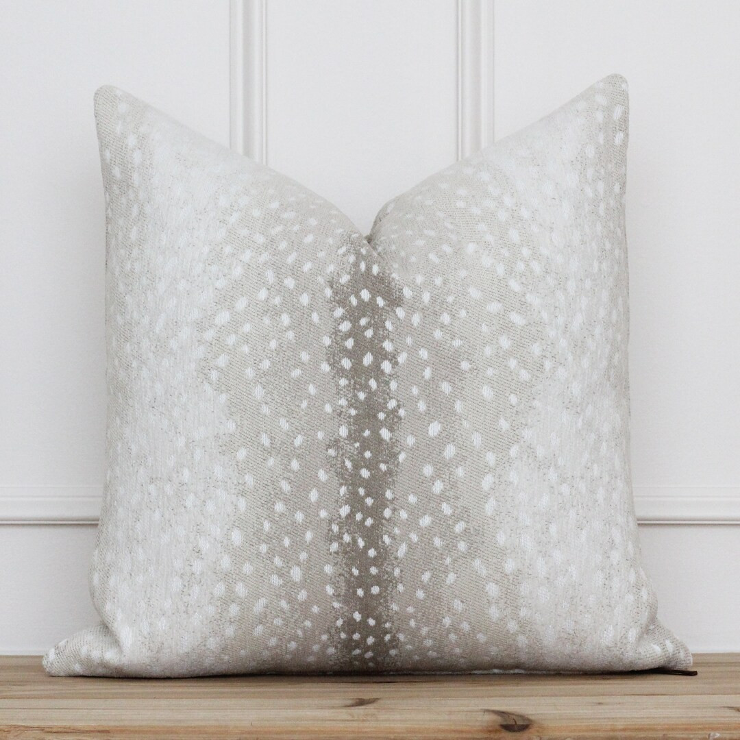 Antelope Outdoor Pillow Cover  White and Tan Indoor Outdoor - Etsy | Etsy (US)