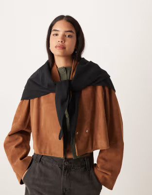 ASOS DESIGN woven triangle scarf in black | ASOS | ASOS (Global)
