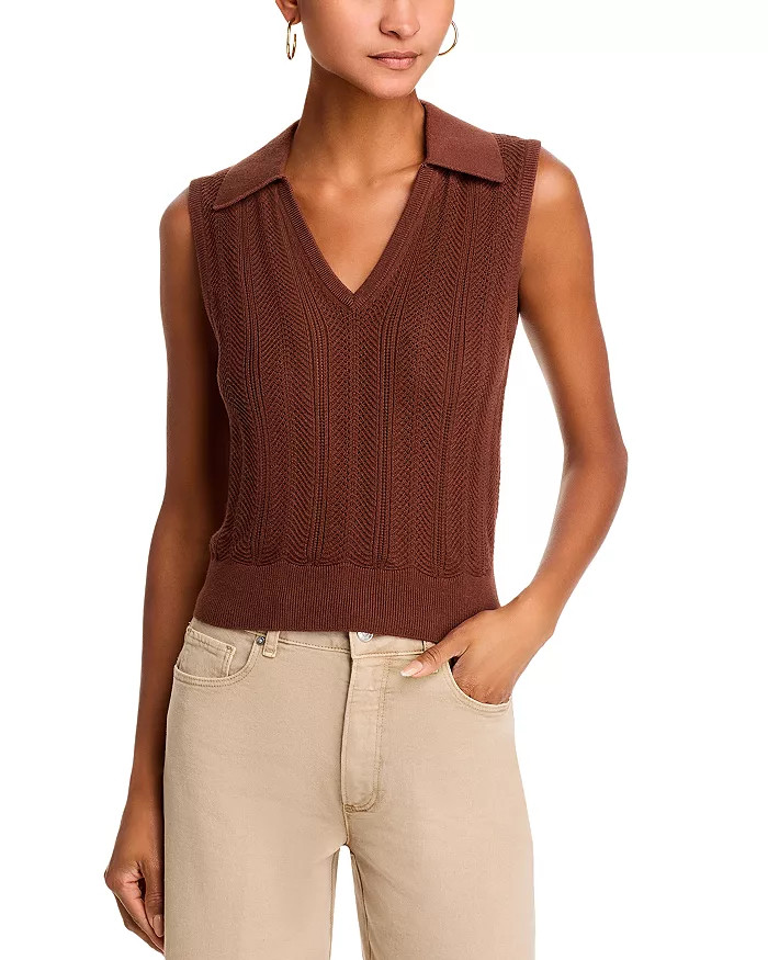 Rossana V Neck Collared Vest | Bloomingdale's (US)
