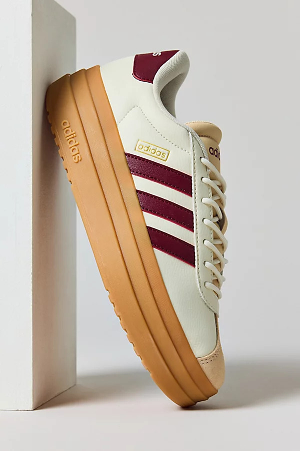 adidas Women's VL Court Bold Sneaker in White/Burg, Women's at Urban Outfitters | Urban Outfitters (US and RoW)