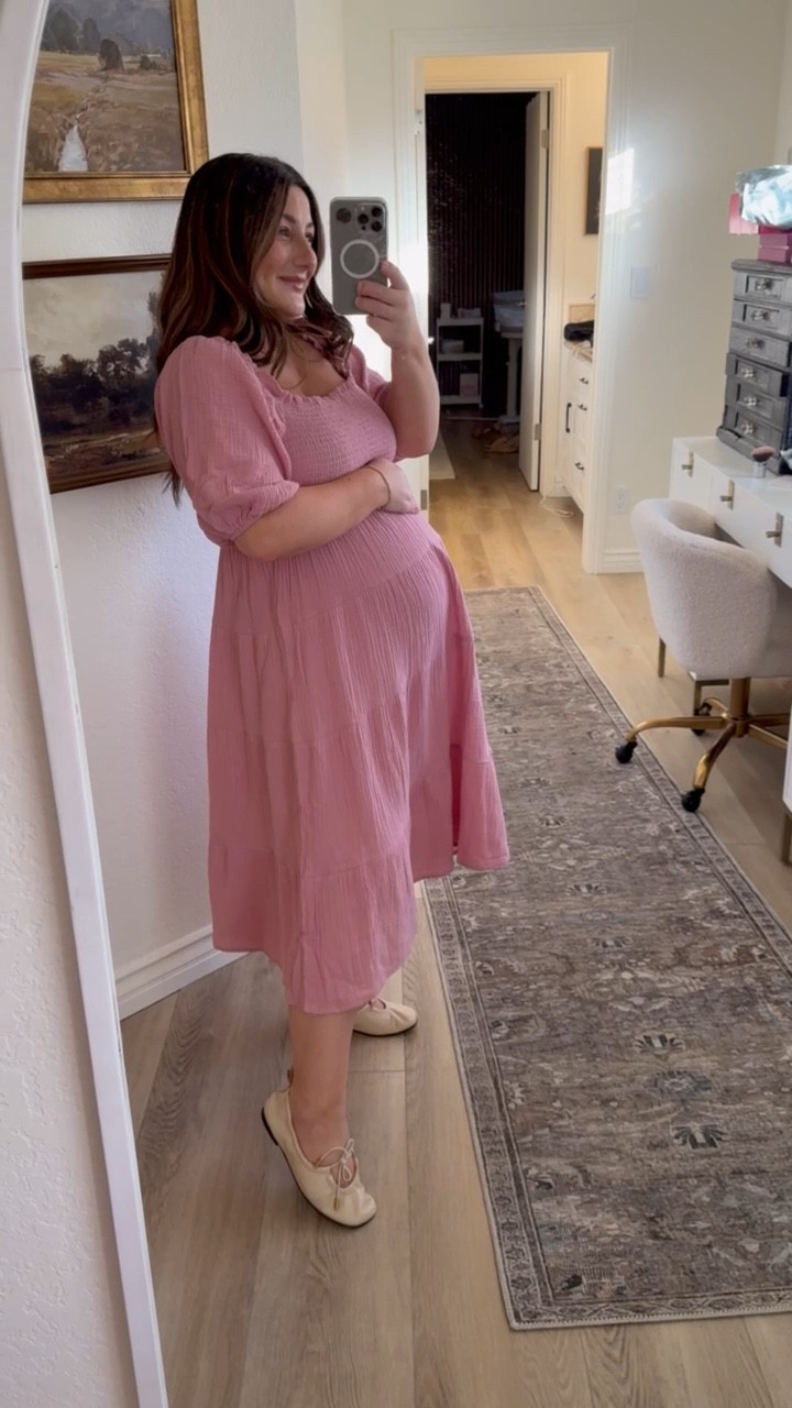 Pink midi dress with off shoulder and puff sleeves! Very lightweight and soft! 

Petite friendly and it’s not maternity but bump friendly!!

Wearing a size medium at 37 weeks pregnant!

Summer dress, baby shower dress, maternity photos dress, off the shoulder dress, petite dress

#LTKFindsUnder50 #LTKBump #LTKStyleTip