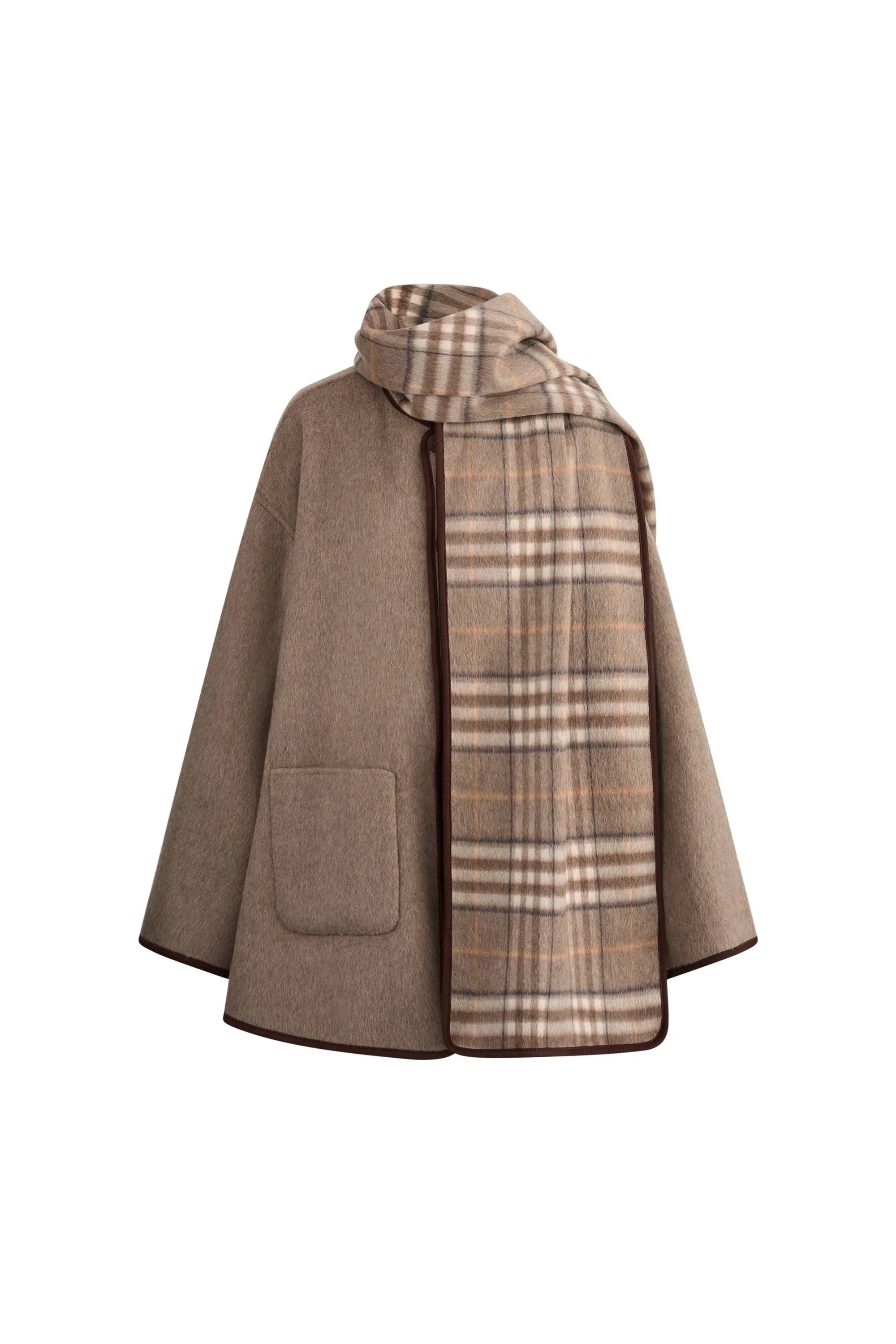 Cecilia Reversible Double Face Short Coat in Wool Cashmere Blend | Fabrique