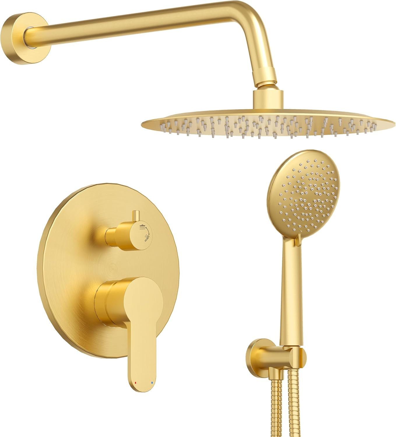 Gabrylly Gold Shower Head System, Shower Faucet Set with Pressure Balance Shower Valve, 12 Inch S... | Amazon (US)