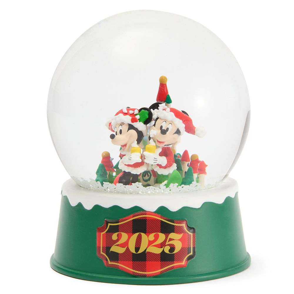 Santa Mickey Mouse and Minnie Mouse Fantasyland Castle Holiday Snowglobe | Disney Store