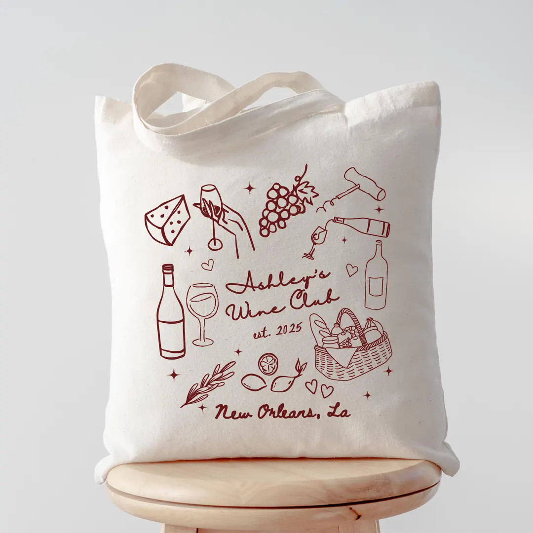 Custom Napa Valley Bachelorette Party Tote Bag, Winery Bridal Shower Tote Bag, Wine Tote Bag, Vin... | Etsy (US)
