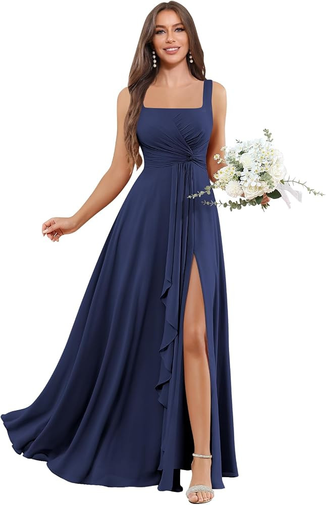 Women's V Neck A-Line Formal Wedding Guest Dresses Long Lantern Sleeves Floor Length Glitter Even... | Amazon (US)