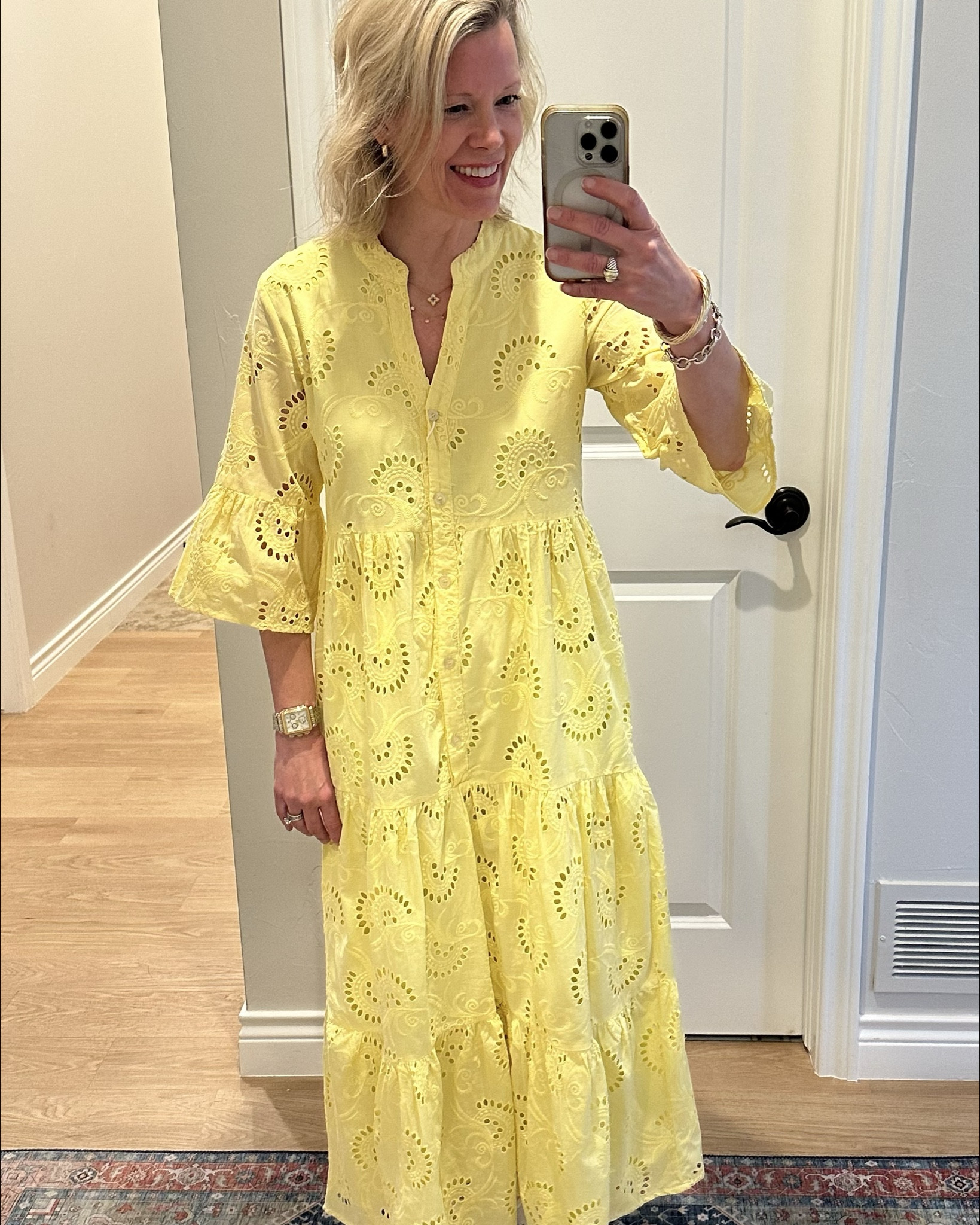 Sweetest eyelet dress!!  Roomy fit- I’m wearing an XS. Love all of the fun colors this dress comes in. So cute and great price  

#LTKWatchNow #LTKFindsUnder50 #LTKSeasonal