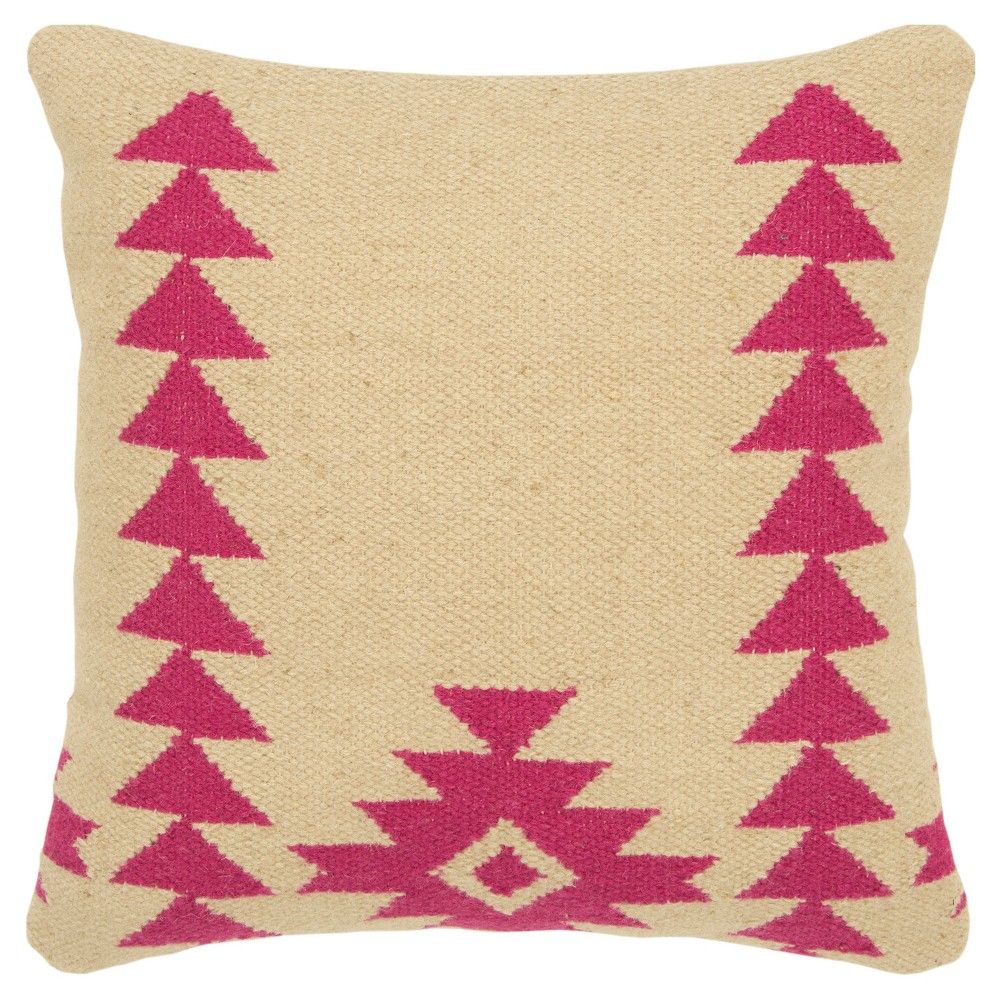 Aztek Motif Decorative Filled Square Throw Pillow Pink - Rizzy Home | Target