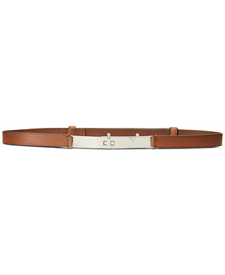 Lauren Ralph Lauren Turn-Lock Leather Belt - Macy's | Macy's