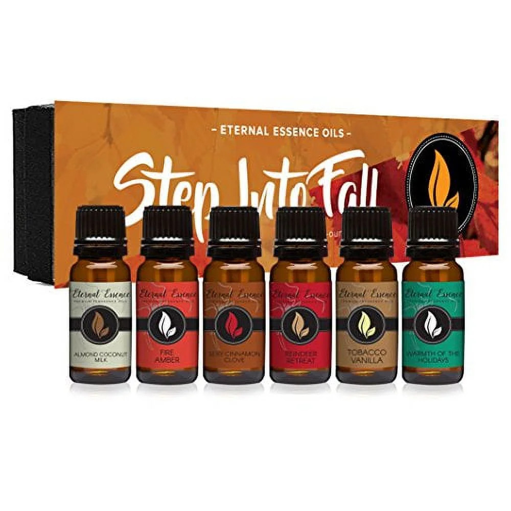 Step Into Fall Gift Set of 6 Premium Fragrance Oils - Almond Coconut Milk, Fire Amber, Sexy Cinna... | Walmart (US)