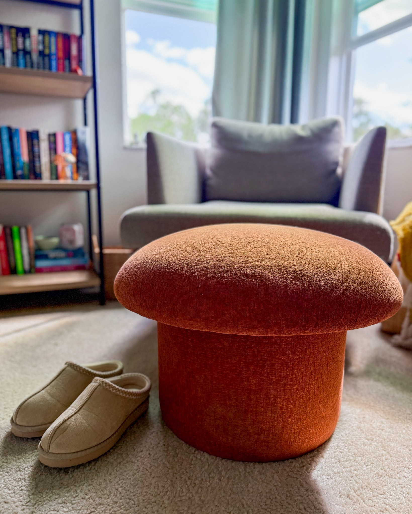 Rust orange mushroom foot stool in my office, the perfect pop of color! 

#LTKHome
