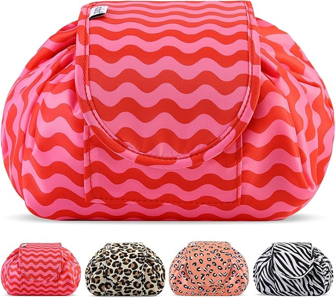 Lazy Drawstring Makeup Bags, Large Capacity Waterproof Travel Portable Cosmetic Bag Pouch Makeup ... | Amazon (UK)