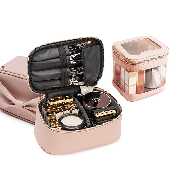 BEGIN MAGIC Bow-knot Makeup Bag & Clear Lipstick Organizer Bag[Color: Pink & Transparent] | Amazon (US)