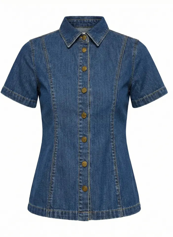 Tailored Denim Front Button Shirt | Nordstrom