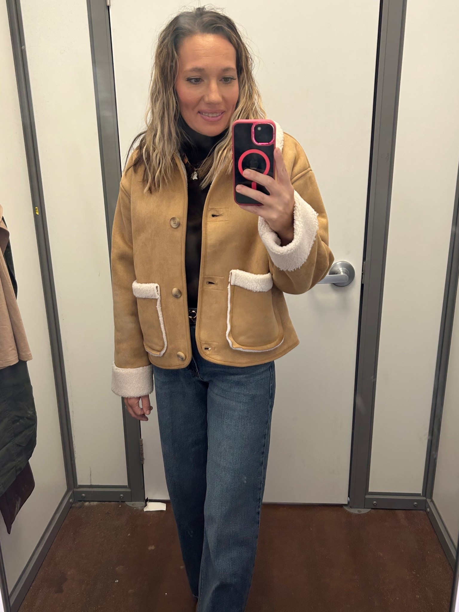 Look how cute this suede jacket is with the fur detail. It’s very cozy! Comes in black as well. 

#LTKFindsUnder50 #LTKStyleTip #LTKSeasonal