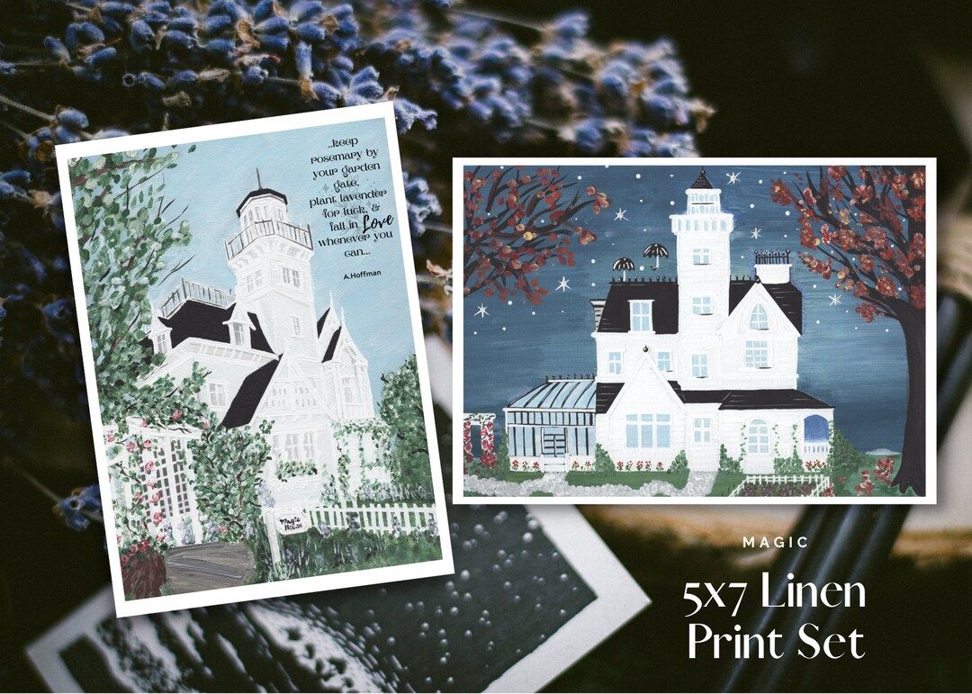 Practically Magic Owen Sister's Home Book Magic 5x7 Linen Finish Print Set | Etsy (US)
