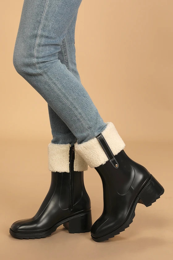 Chayy Black Faux Fur Mid-Calf Boots | Lulus