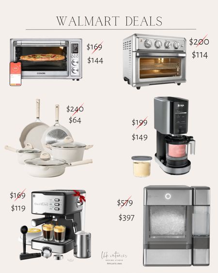 Walmart Deals 
Air fryer / carote pots and pans set / ninja ice cream maker / coffee maker / nugget ice maker 

#LTKHome #LTKSaleAlert