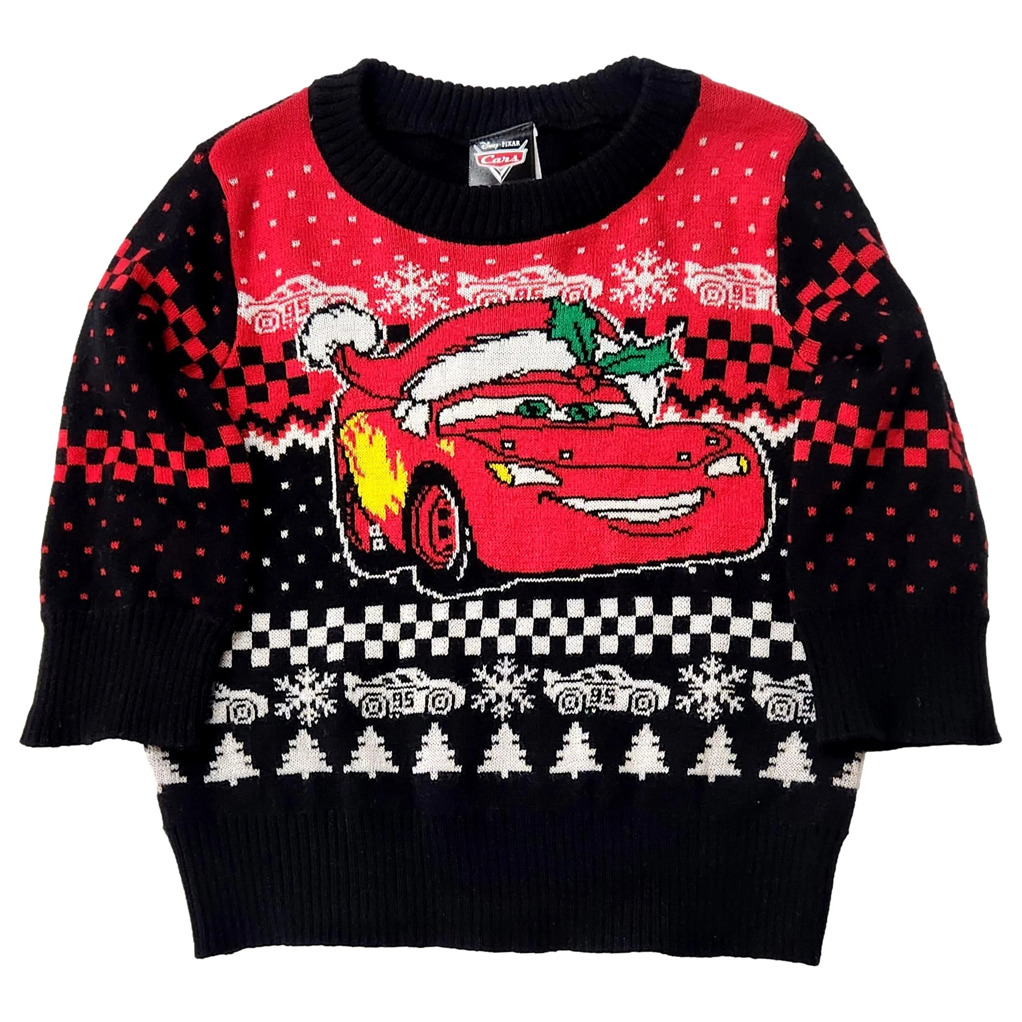 Infant Boys Black Lightening McQueen Cars Christmas Holiday Sweater 12 Months | Walmart (US)