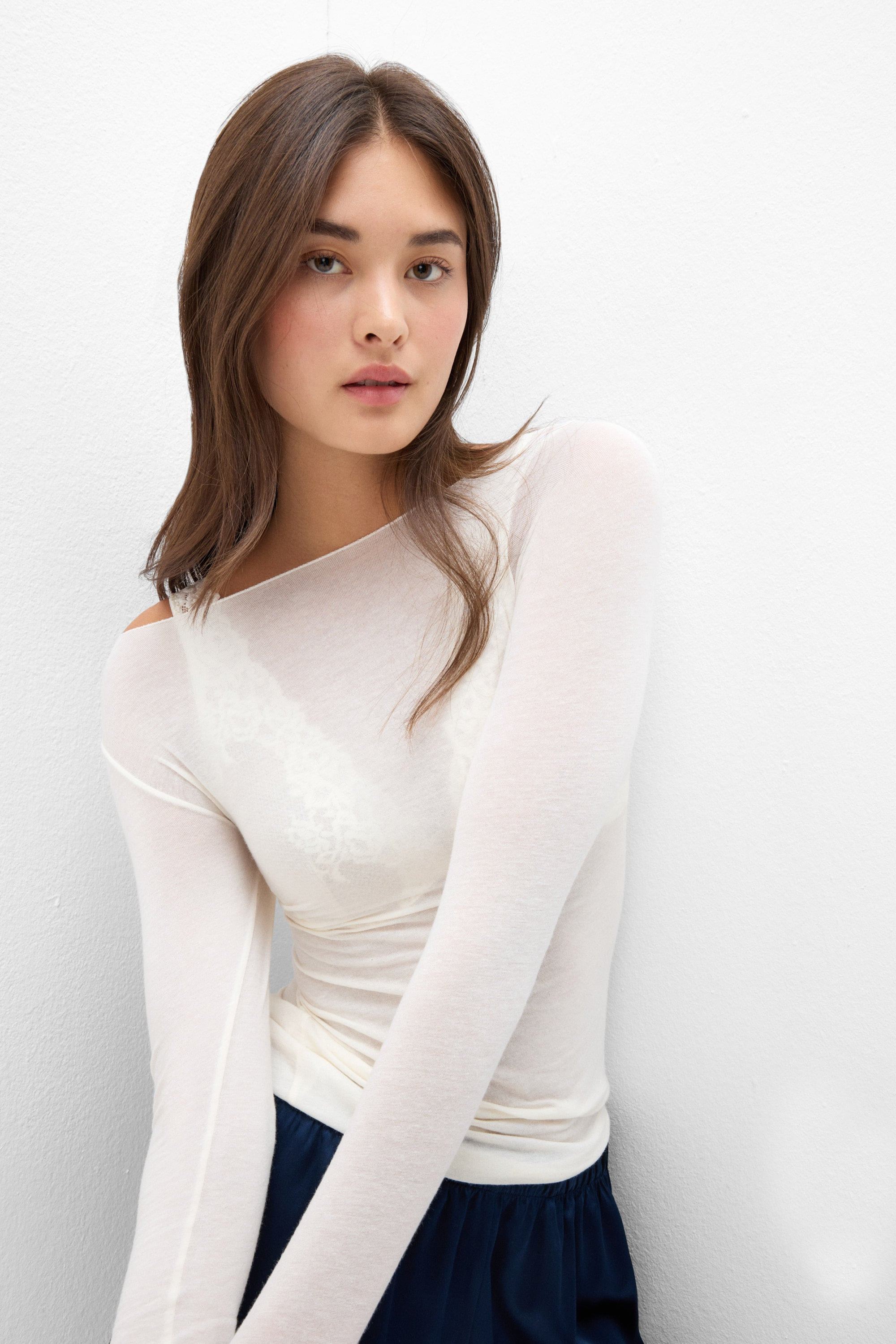 Intimissimi Boat Neck Modal Cashmere Ultralight Top Woman Grey Size S | Intimissimi (US)