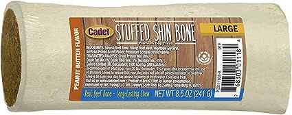 Cadet Stuffed Shin Bone for Dogs - Long-Lasting Peanut Butter Flavored Dog Chew Bone for Aggressi... | Amazon (US)