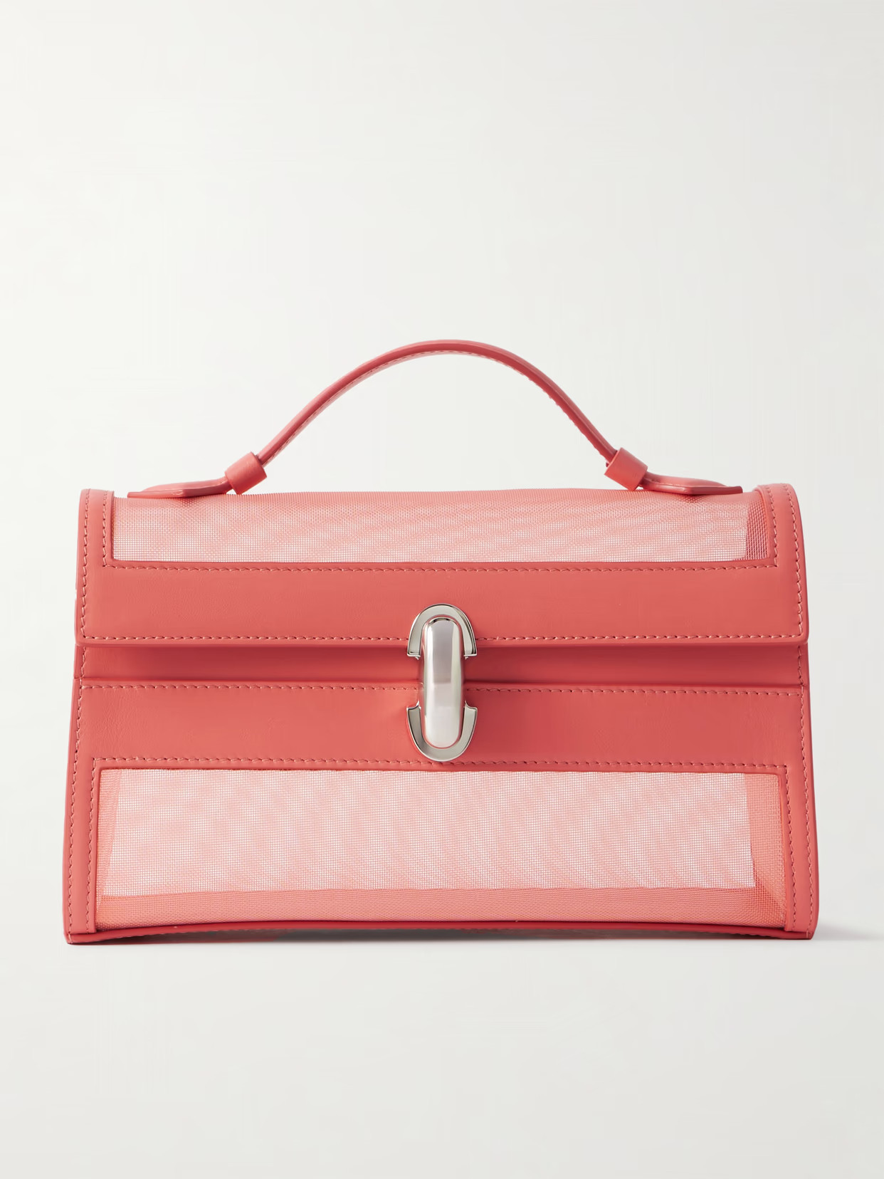 Savette - Symmetry Pochette Leather And Mesh Tote - Pink | NET-A-PORTER (US)