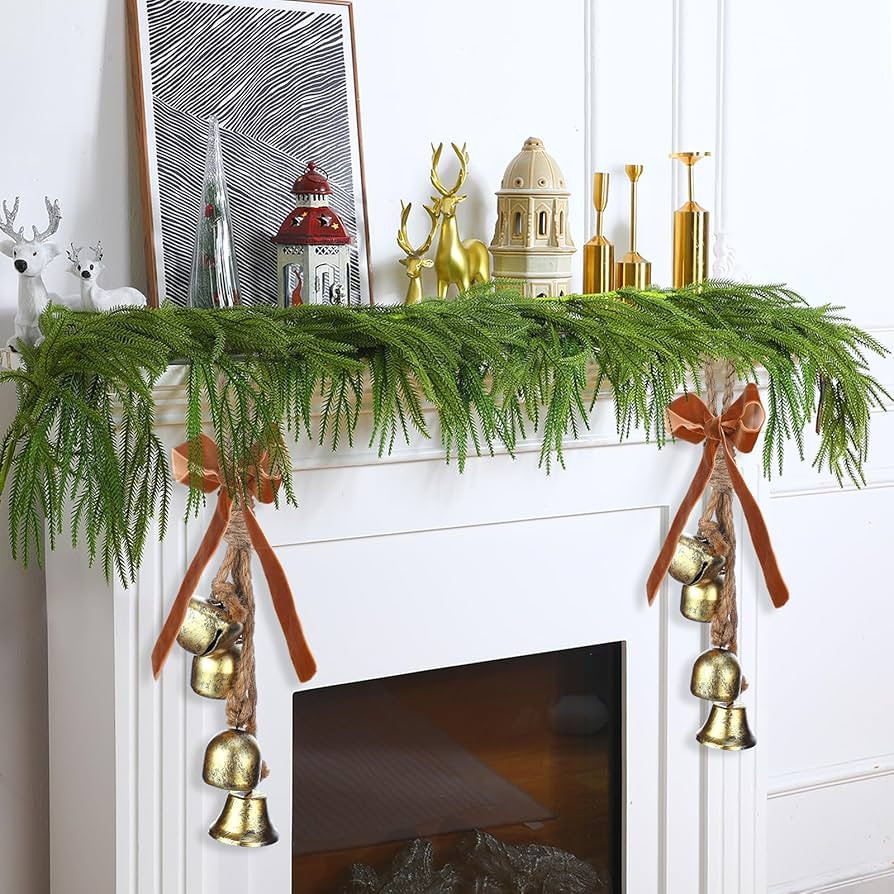 5 FT Christmas Garlands Norfolk Pine Garland Artificial Norfolk Garland Real Touch Pine Garland F... | Amazon (US)