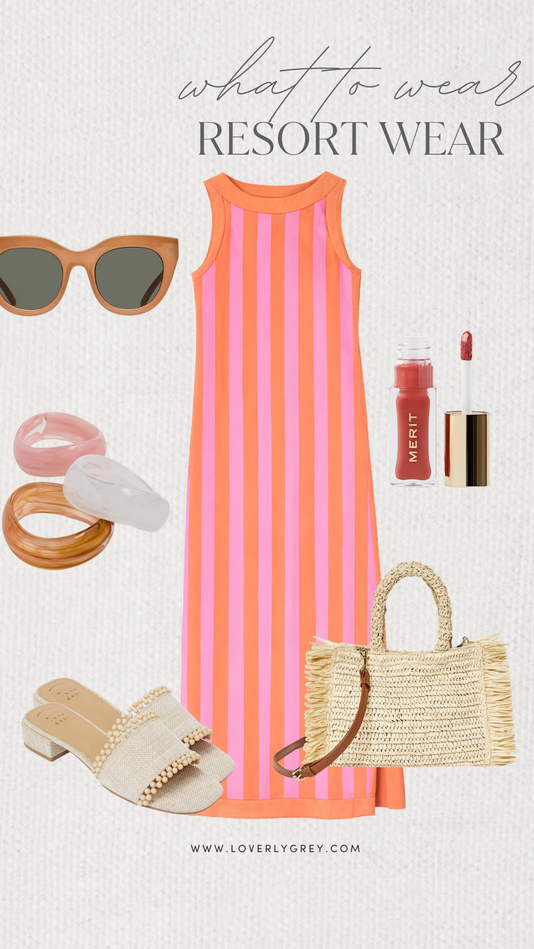 Loverly Grey, what to wear for resort wear! I’m loving this bright striped dress for a getaway right now. I paired it with these heeled sandals from Target, and a raffia tote for the full vacation look. Loverly Grey, what to wear, resort wear 

 #LTKgrwm #LTKootd #LTKSeasonal