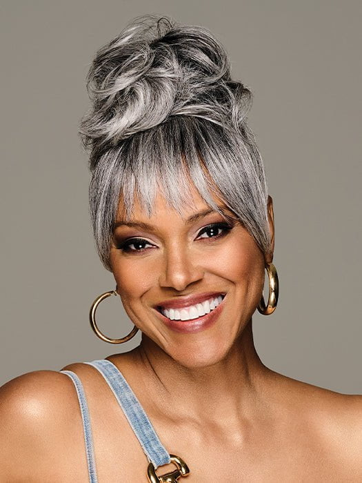 Sleek Style Bun & Bangs | Synthetic Hairpiece | Beauty & Hair