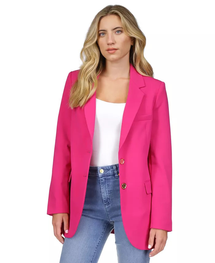 Michael Kors Petite Two-Button Boyfriend Blazer - Macy's | Macy's