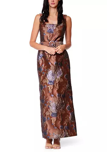Women's Snakeskin Jacquard Metallix Slim Maxi Dress | Belk